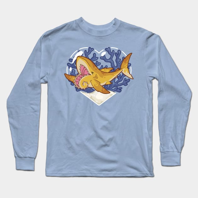 NOSH, the Helicoprion Shark Long Sleeve T-Shirt by bytesizetreasure